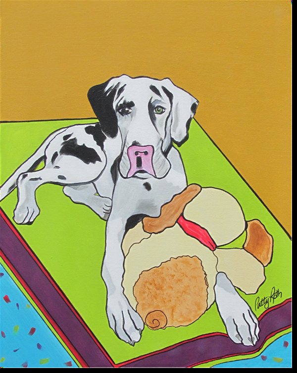 Dog Abstract, painting by Patricia Roth
