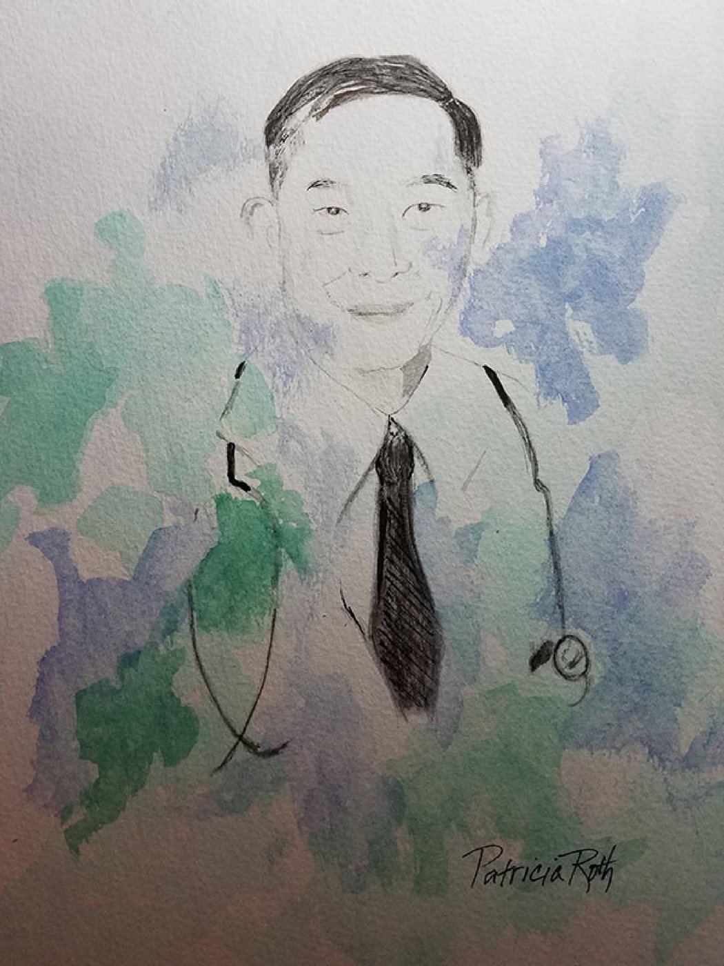 Dr. Chen, painting by Patricia Roth