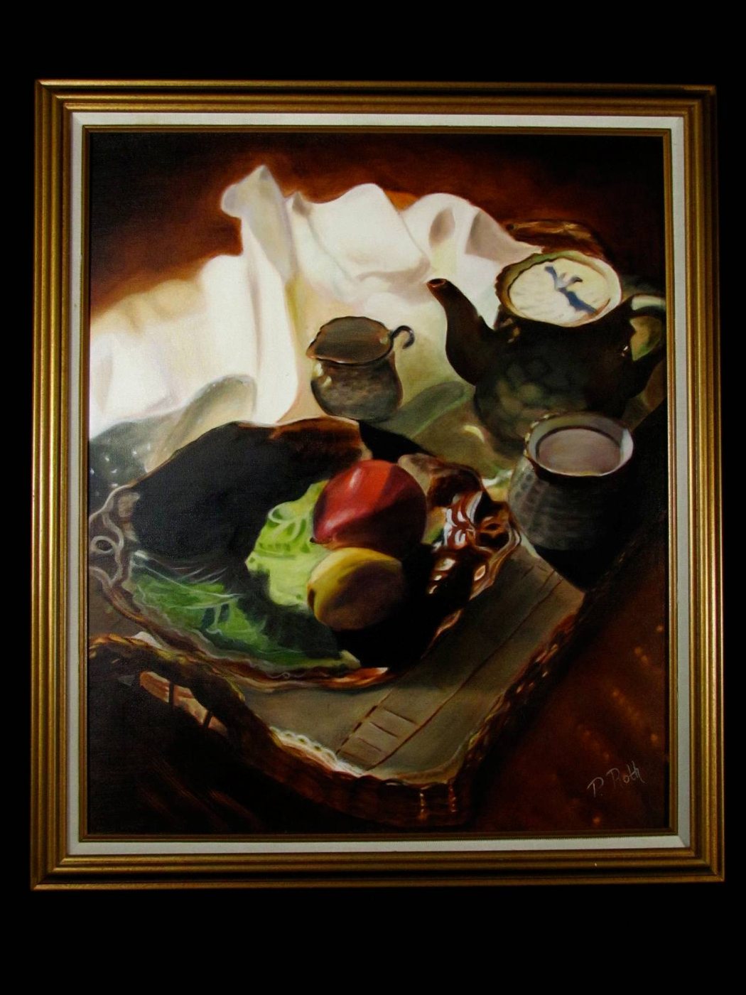 Still Life with Tea Set, painting by Patricia Roth