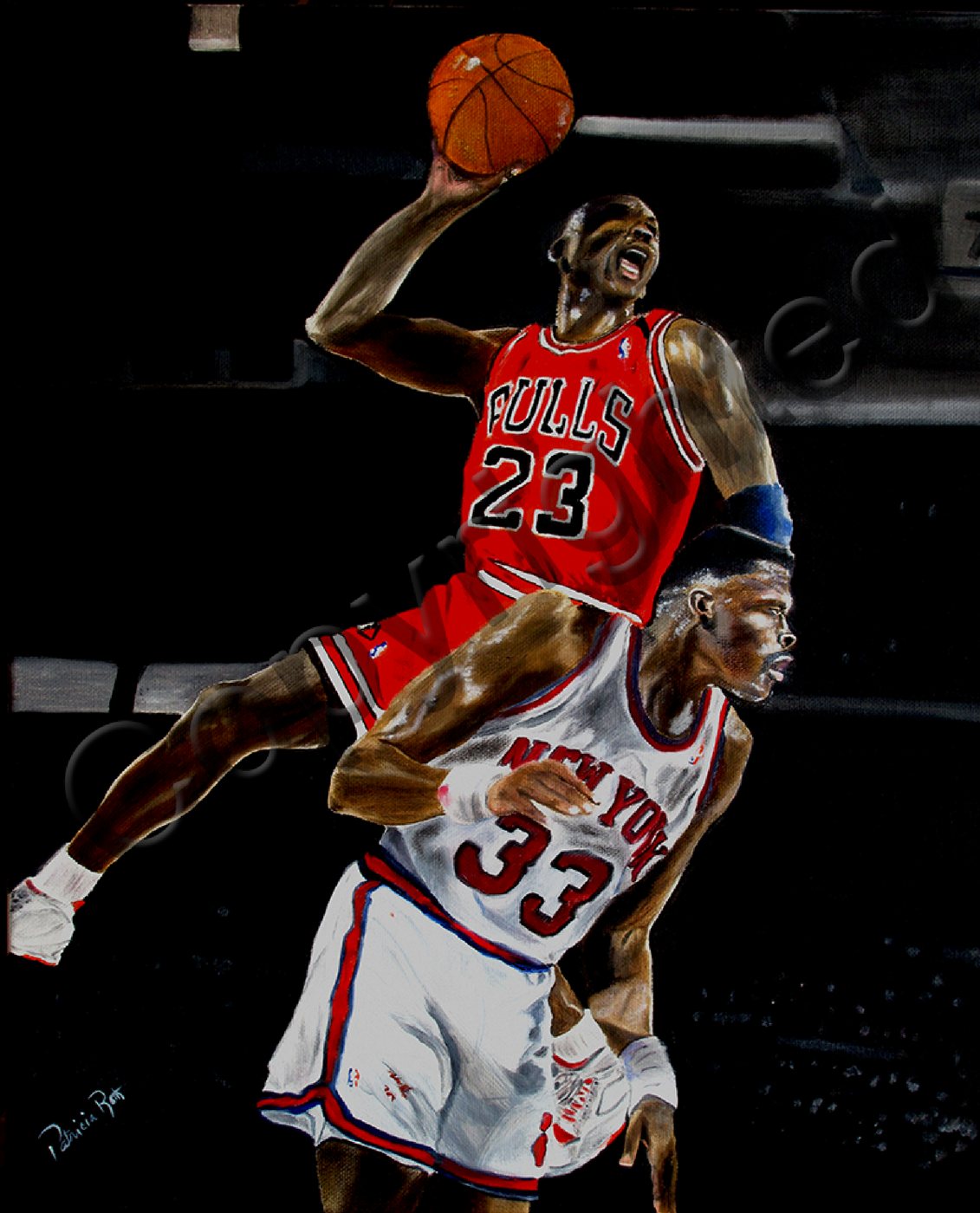 Jordan and Ewing, painting by Patricia Roth