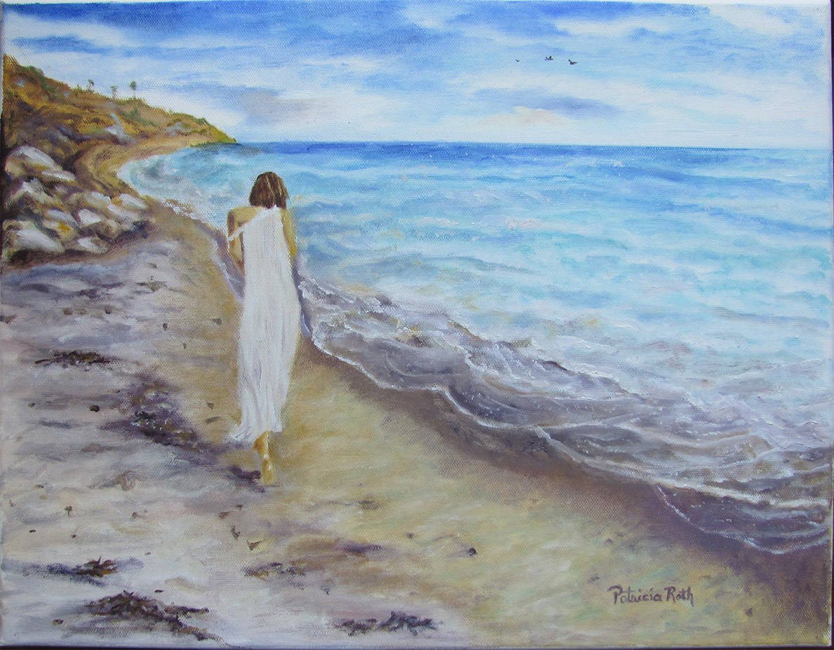 Lady on the Beach, painting by Patricia Roth