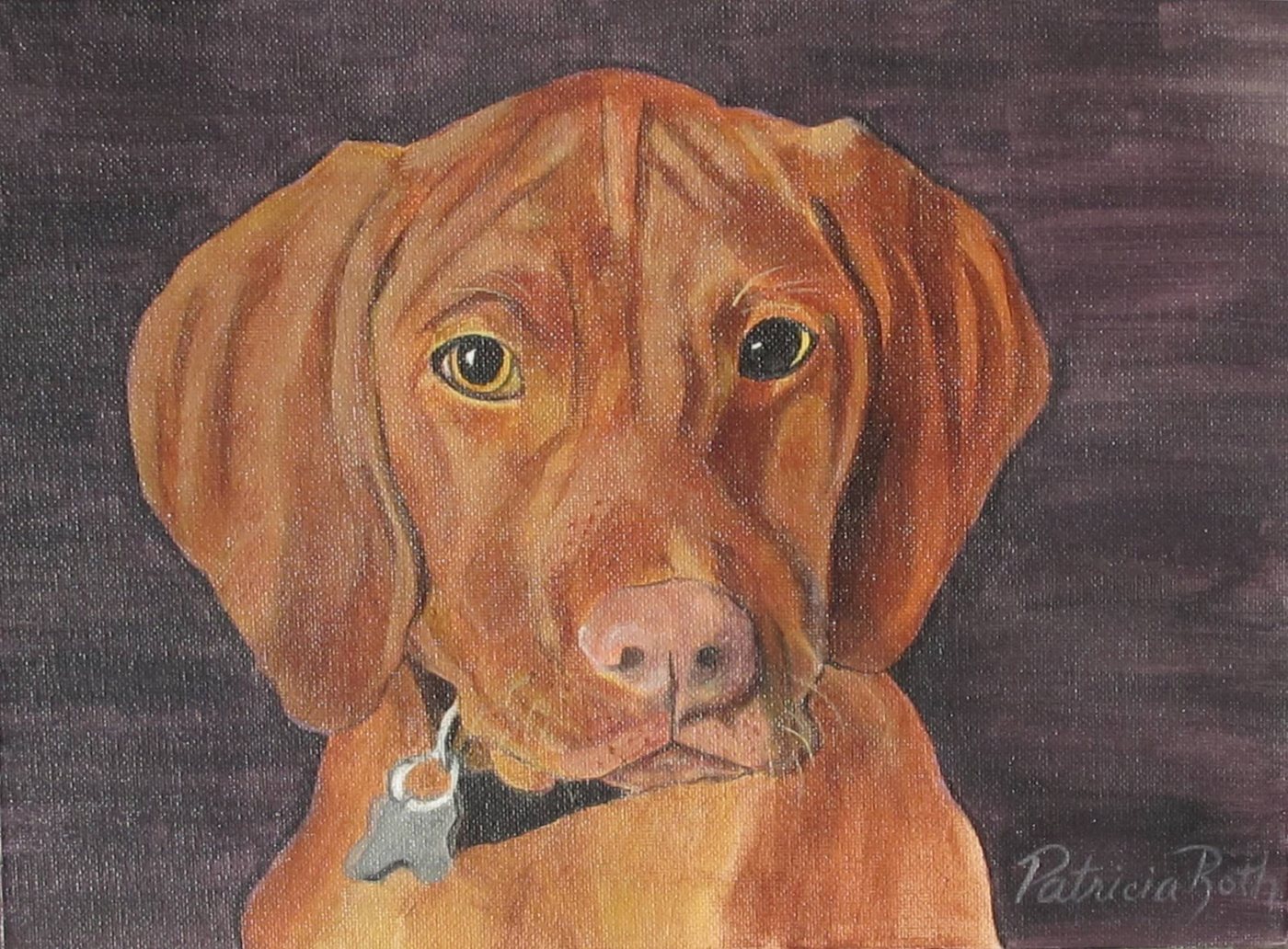 Weimaraner, painting by Patricia Roth
