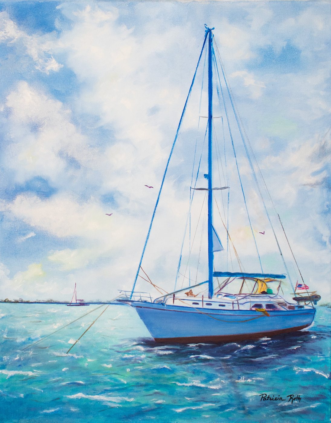 Sailboat Upon the Bay, painting by Patricia Roth